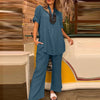 Ensemble blouse et pantalon femme en 2 pièces - look décontracté et tendance pour tous les jours