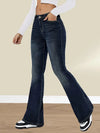 Jeans bootcut & flare femme en denim léger stretch noir classique - pantalons chics et décontractés pour le jour et la nuit