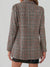 Blazer à carreaux marron pour femme - coupe ajustée, veste chic pour un style décontracté et élégant