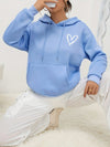 Sweat à capuche femme coupe décontractée en mélange coton doux bleu céleste - tenue casual au quotidien