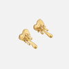 Boucles d'oreilles en or et argent en forme de cœur gouttant - accessoires contemporains et hypoallergéniques pour femmes