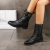 Bottines vintage à lacets pour femmes - chaussures en similicuir (PU) chic pour la marche