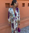 Robe portefeuille femme avec imprimé coloré - décolleté en v pour un look tendance