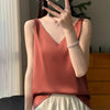 Débardeur en satin pour femme - blouse élégante à col en v, un basique pour toutes les occasions