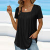 T-shirt décontracté pour femme avec plis - tissu doux pour un style quotidien