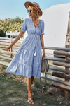 Robes chemises midi pour femmes avec franges - tenues estivales rayées pour occasions décontractées