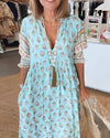 Robe maxi femme style bohème à motifs floraux - élégante robe décontractée à décolleté en v pour vos sorties estivales