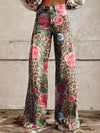 Pantalons larges à fleurs - bas en denim élégants pour femmes