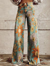 Pantalons larges à fleurs - bas en denim élégants pour femmes