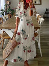 Robe maxi fleurie pour femmes - tenue d'été bohème légère pour sorties décontractées