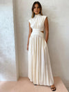 Robe maxi chic pour femmes avec détails découpés - tenue élégante pour les soirées spéciales
