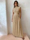 Robe maxi chic pour femmes avec détails découpés - tenue élégante pour les soirées spéciales