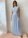 Robe maxi chic pour femmes avec détails découpés - tenue élégante pour les soirées spéciales