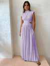 Robe maxi chic pour femmes avec détails découpés - tenue élégante pour les soirées spéciales