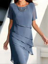 Robe décontractée femme à design superposé léger - élégance pour les occasions spéciales