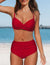 Ensemble de bikini croisé taille haute 2 pièces pour femmes - mode plage élégante