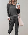 Ensemble de loungewear 2 pièces - haut douillet et pantalon pour femmes