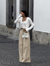 Pantalons larges taille haute pour femmes - élégance sophistiquée pour le bureau