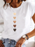 T-shirt décontracté féminin avec design cœur en tissu doux - haut stylé pour toutes les occasions