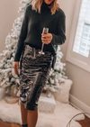 Jupe midi scintillante pour femmes - élégance de soirée pour les grandes occasions