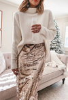 Jupe midi scintillante pour femmes - élégance de soirée pour les grandes occasions