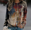Jumper texturé bleu et beige pour femmes - haut décontracté pour vos sorties