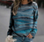 Jumper texturé bleu et beige pour femmes - haut décontracté pour vos sorties