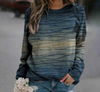Jumper texturé bleu et beige pour femmes - haut décontracté pour vos sorties