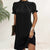 Robe noire à manches bouffantes - tenue de soirée sophistiquée pour femmes
