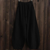 Pantalons larges pour femmes - bas en mélange de coton et lin pour le quotidien