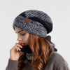 Ensemble tricoté de 2 pièces : bonnet et écharpe, accessoires hivernaux tendance pour femmes