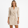 Robe blaser pour femmes - mélange coton et polyester à double boutonnage pour le bureau et les sorties décontractées