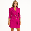 Robe blaser pour femmes - mélange coton et polyester à double boutonnage pour le bureau et les sorties décontractées