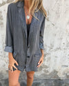 Blazer en denim pour femmes - pièce chic à superposer pour le bureau et les sorties décontractées