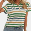 T-shirt rayé pour femmes - top léger à coupe décontractée pour un style quotidien