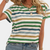 T-shirt rayé pour femmes - top léger à coupe décontractée pour un style quotidien