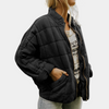 Veste matelassée légère pour femmes - manteau zippé polyvalent en vert armée pour un look décontracté
