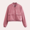 Veste bomber casual pour femmes - style décontracté en bleu marine