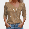 Blouse élégante pour femme – design original pour vos sorties décontractées - top à manches longues sophistiqué en rose et marron, tissu doux