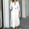 Robe chemise maxi chic pour femme - manches longues, tissu léger, pour les sorties décontractées