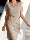 Robe décontractée femme à design superposé léger - élégance pour les occasions spéciales