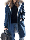 Manteau parka femme - veste d'hiver mi-longue avec capuche et bordure en fausse fourrure
