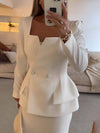 Ensemble de tailleur 2 pièces - blazer et jupe sophistiqués pour femmes
