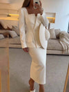 Ensemble de tailleur 2 pièces - blazer et jupe sophistiqués pour femmes