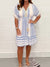 Robe décontractée pour femme en coton léger - couverture de plage imprimée à décolleté en v