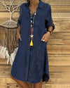 Robe chemise en denim décontractée - haut à manches courtes pour un style casual au quotidien