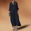 Robe chemise en lin pour femme avec manches retroussées - style long élégant pour le quotidien