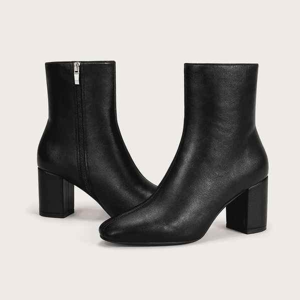 Bottines femme - style mid heel - fermeture éclair sur le côté - chaussure décontractée