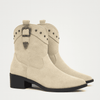 Bottes mi-hautes pour femmes – daim premium – chic décontracté – avec un talon épais et robuste - chaussure élégante pour toutes les occasions