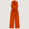 Combinaison pour femme élégante à jambes larges - tenue décontractée en orange